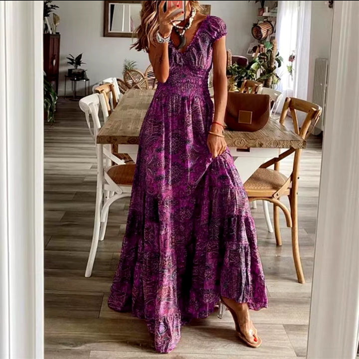 Matilda | Boho V-Neck Maxi Dress