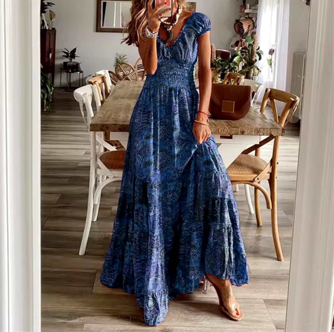 Matilda | Boho V-Neck Maxi Dress