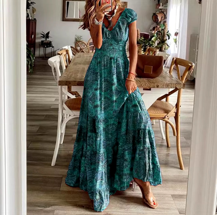 Matilda | Boho V-Neck Maxi Dress