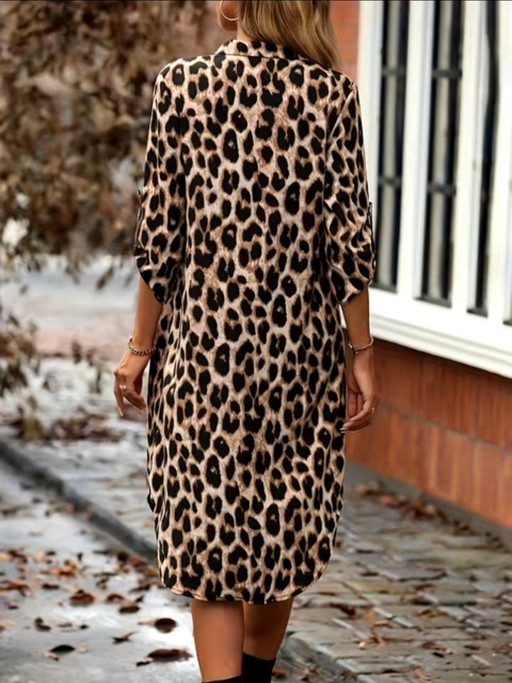 Lauren | Leopard Button Up Dress